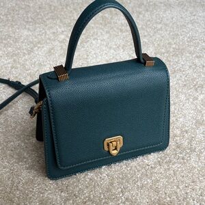 Charles & Keith Teal Mini Bag with Gold Accents